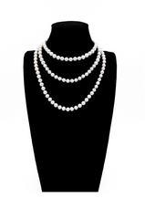 “Crown Jewelry” Freshwater Pearl "Seedless Pearl" Lengthened "Sweater Necklace"S925 Silver(8mm-9mm)
