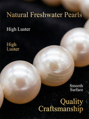 “Crown Jewelry” Freshwater Aquaculture "Seedless Pearl" Lengthened "Sweater Necklace"S925 Silver(8mm-9mm)Flower