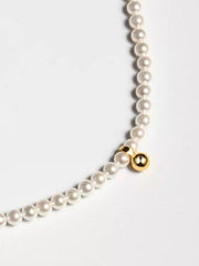“Small Gold Bead” Freshwater Natural Pearl Collarbone Choker Necklace Modern Luxury Design 3mm