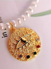 Hermina Athens Evil Eye Freshwater Pearl Choker Necklace for Women - Premium Collarbone Jewelry