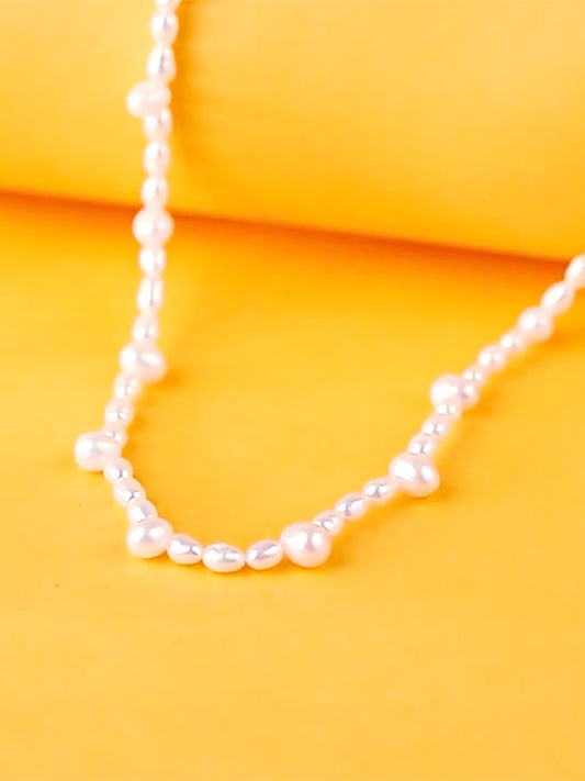 Mutiara Air Tawar Alami Paku Gandum Gypsophila Temperamen Elegan Hadir 3*4mm