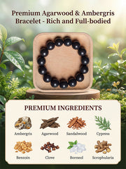 Black Dragon Saliva Incense Bead Bracelet | Stress Relief & Calming Daily Wear Jewelry