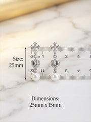 Chrome Hearts Elegant Cross Pearl Earrings For Any Occasion