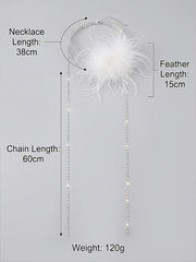 Fairy Feather Necklace Multi layer Bead Flower Chain Neck Ornament Choker Accessories