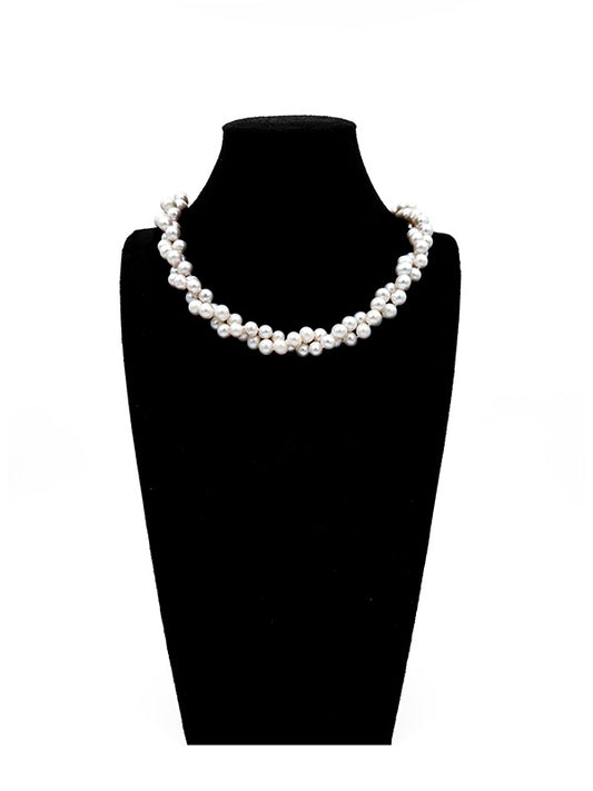 “Crown Jewelry” Freshwater Aquaculture "Seedless Pearl" Lengthened "Sweater Necklace"S925 Silver（8mm-9mm） Intertwined