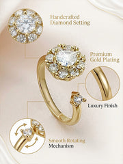 Fortune Turns‌ Rotating Brilliance Rotating Prong Ring‌‘ Sparkling Diamond