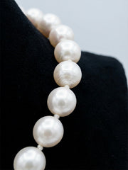 “Aurora Series” Freshwater Cultured Pearls Necklace Pure White Sycee AAAAA-Grade（10mm-11mm）