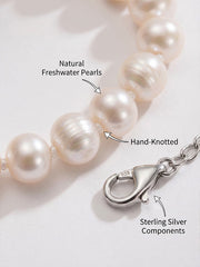 Freshwater Cultured Pearl Bracelet Casual Simple White Pearl Bracelet Fashionable Gift for Women 6-7mm
