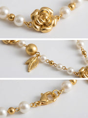 Golden Tea Flower Waist Chain Mountain Tea Flower Pearl Flower Golden Fragrance Sweater Chain Long Necklace