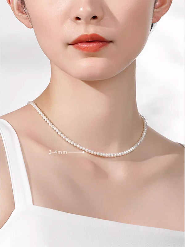 “Millet Beads” Freshwater Cultured Pearls Aurora Series Perfectly Round and Flawless（3mm-4mm）