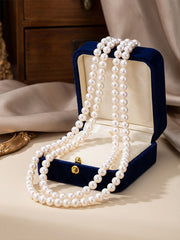 “Crown Jewelry” Freshwater Aquaculture "Seedless Pearl" Lengthened "Sweater Necklace"S925 Silver（8mm-9mm）Flower