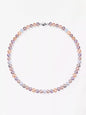 Color Freshwater Pearl Necklace S925 Silver Candy Mixed Color Bead Chain Natural Pearl Clavicle Necklace Women 7-8mm