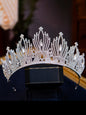Gothic Rhodium-Plated Crystal Tiara - Victorian Era Inspired Bridal Headdress No.14