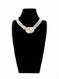 “Crown Jewelry” Freshwater Aquaculture "Seedless Pearl" Lengthened "Sweater Necklace"S925 Silver（8mm-9mm）Flower