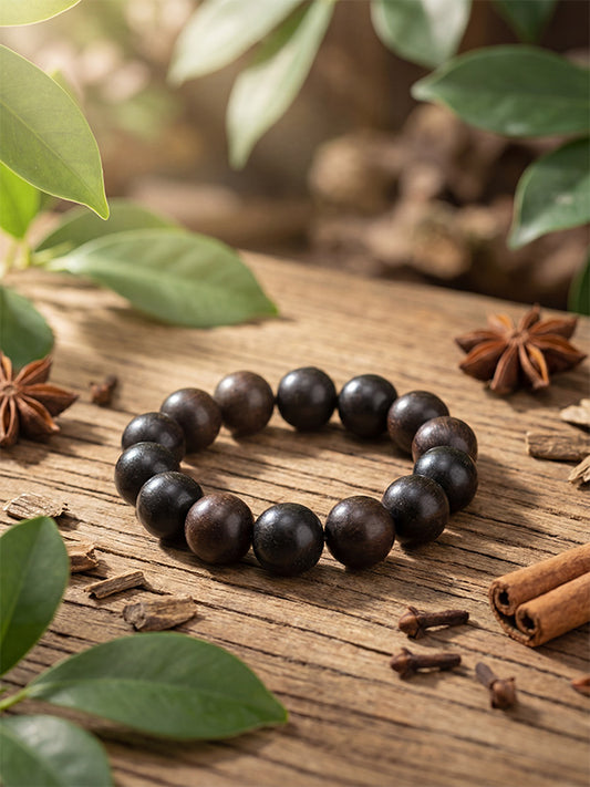 Black Dragon Saliva Incense Bead Bracelet | Stress Relief & Calming Daily Wear Jewelry