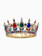 [Limited Edition] Enamel Gold-Plated Gem Crown Tiara | Exclusive Luxury Heirloom