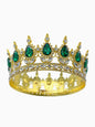 [Limited Edition] Enamel Gold-Plated Gem Crown Tiara | Exclusive Luxury Heirloom