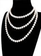 “Crown Jewelry” Freshwater Aquaculture "Seedless Pearl" Lengthened "Sweater Necklace"S925 Silver（8mm-9mm）Three