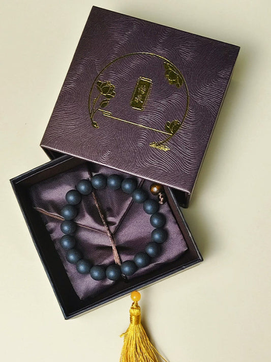 Black Dragon Saliva Incense Bead Bracelet | Stress Relief & Calming Daily Wear Jewelry