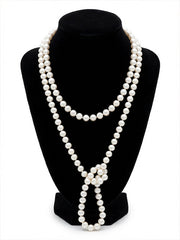 “Crown Jewelry” Freshwater Aquaculture "Seedless Pearl" Lengthened "Sweater Necklace"S925 Silver（8mm-9mm）Two