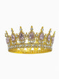[Limited Edition] Enamel Gold-Plated Gem Crown Tiara | Exclusive Luxury Heirloom