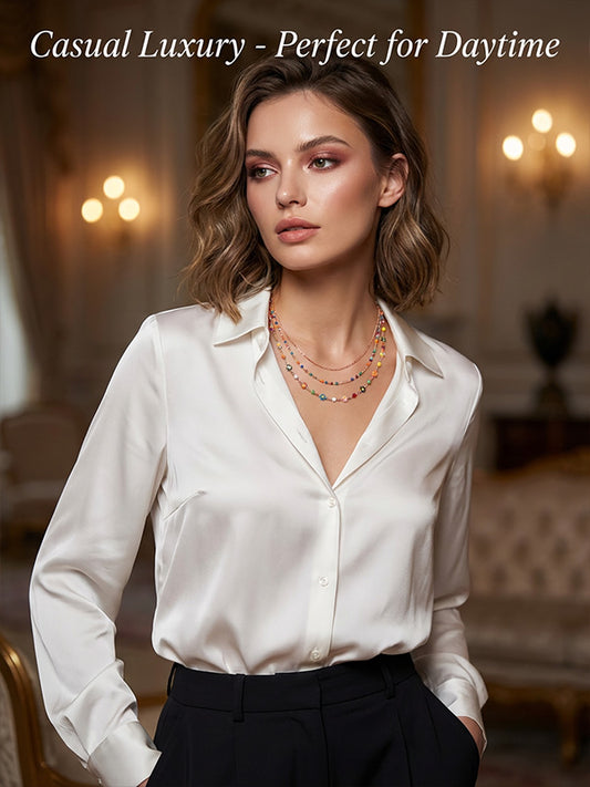 Summer Dopamine Rush- Multi-layered Colorful Crystal Beaded Daisy Necklace Elegant and Unique Layered Collarbone Chain