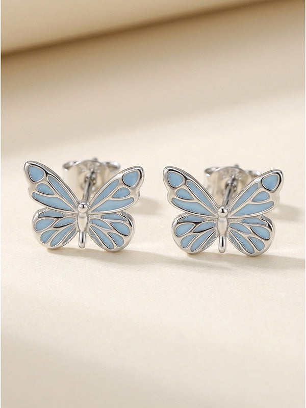 Night-Glow Butterfly Charm Necklace Blue Fantasy Glowing Butterfly Necklace&Ring&Bracelet Set