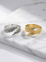 Angel's Wings Couple Rings S925 Silver Adjustable Opening