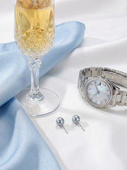 “Castle In The Sky”-Akoya Ginmame Type Earrings  Saltwater Cultured Pearls （6.5mm-7mm）