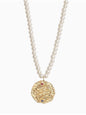 Twelve Constellations Gold Coin Pendant Pearl Necklace Light Luxury Niche Stacked Collarbone Neck Chain Private Customization