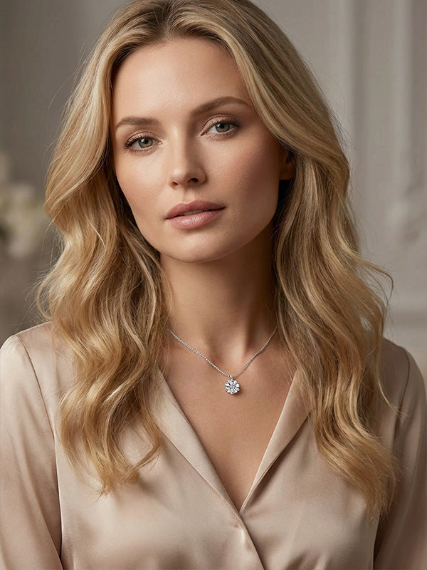 Starry Six-Prong Pendant Necklace with Twisted Chain Romantic Handcrafted Jewelry