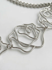 Hollow Rose Waist Chain Belt Waist Seal Silver Hardware Chain Accessory 2025 New Versatile