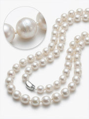“Crown Jewelry” Freshwater Aquaculture "Seedless Pearl" Lengthened "Sweater Necklace"S925 Silver（8mm-9mm） Intertwined