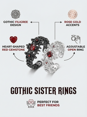 Gothic Queen Love Couple Rings Adjustable Opening