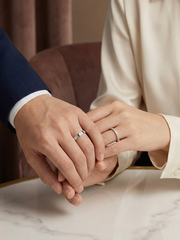 Radiant Duo Sparkling Couple Rings' For An Eternally Shining Union Size Adjustable