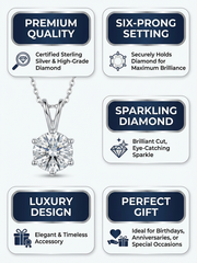 Starry Six-Prong Pendant Necklace with Twisted Chain Romantic Handcrafted Jewelry