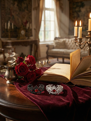 Gothic Queen Love Couple Rings Adjustable Opening