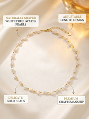 Freshwater Cultured Pearl Necklace Chic Gold Accented Pearl Necklace