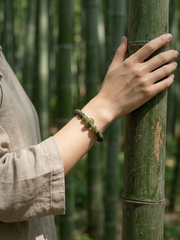 "Green Bamboo Jasmine" Incense Bead Bracelet | Natural Calming & Refreshing Aromatherapy Jewelry