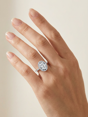 Sterling Silver "Dove Egg" Engagement Ring' with Sparkling Cubic Zirconia & Adjustable Open Band