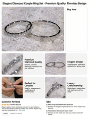 Radiant Duo Sparkling Couple Rings' For An Eternally Shining Union Size Adjustable