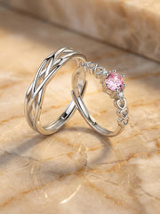 Weave of Love Stylish Couple Rings Adjustable Opening S999 Sterling Silver