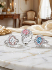 Bespoke "Starlight" Oval Diamond Ring' — A Galaxy on Your Finger Size Adjustable