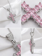 Radiant Brilliance Exquisite Diamond-Encrusted Cross Necklace