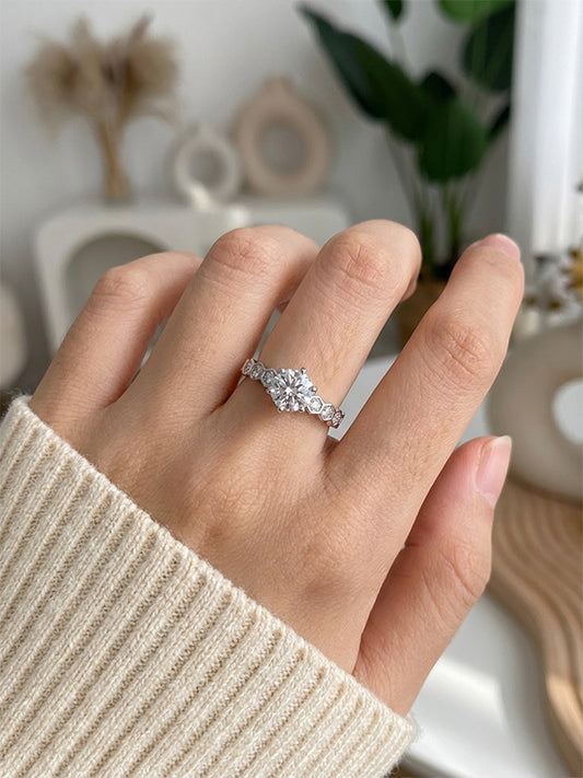 Honeycomb Design Adjustable Open Ring' Endless Love Perfect for Everyday Wear & Wedding