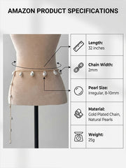 Mermaid Waist Chain Baroque Pearl Belt Dress Accessories with Skirt 2025 New Style