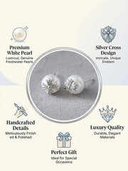 Chrome Hearts Elegant Cross Pearl Earrings For Any Occasion