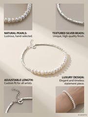 Freshwater Aquaculture Pearl Bracelet Crushed S925 Silver Versatile Daily Commuting Style