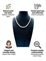 Freshwater Cultured Pearls Necklace Aurora Series Pure White AAA-Grade（8mm-9mm）
