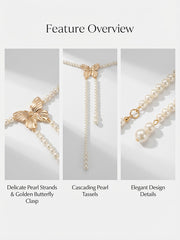 Butterfly Love Pearl Waist Chain Dress Belt Accessories Chain Matching Skirt 2025 New Female